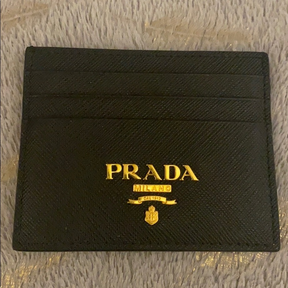 Prada Black Card With Gold Hardware